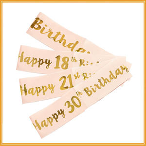 Écharpes d'<span class=keywords><strong>anniversaire</strong></span> personnalisables en gros <span class=keywords><strong>pour</strong></span> 18, 21 et 40 <span class=keywords><strong>ans</strong></span>, avec feuille d'or, <span class=keywords><strong>pour</strong></span> les célébrations et les pâtisseries - Product Image 2