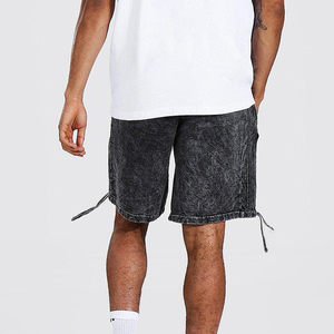 Shorts décontractés pour hommes, taille adulte, effet délavé, vente en gros, logo personnalisé, shorts délavés pour hommes en vente - Product Image 1