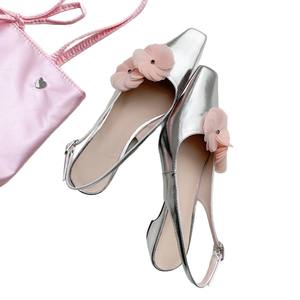 Bailarinas de Verano con Diseño Geométrico Estilo Francés, de Una Sola Tira y Punta Abierta para Mujer, con Diadema de Hada en la Parte Trasera y Tacón Grueso - Product Image 1