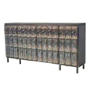 Meuble de rangement en cristal en <span class=keywords><strong>bois</strong></span> massif de créateur personnalisé haut de gamme <span class=keywords><strong>buffet</strong></span> d'entrée de luxe léger pour salon Villa meubles de maison - Product Image 6