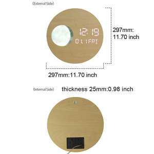 EMAF di <span class=keywords><strong>grandi</strong></span> <span class=keywords><strong>dimensioni</strong></span> gigante in legno allarme elettronico arredamento minimalista <span class=keywords><strong>Design</strong></span> moderno calendario digitale LED fase lunare orologio <span class=keywords><strong>da</strong></span> <span class=keywords><strong>parete</strong></span> - Product Image 2