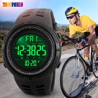 SKMEI jam tangan multifungsi pria, arloji olahraga luar ruangan mode Alarm Chrono 3Bar jam tangan Digital tahan air Reloj Hombre 1251