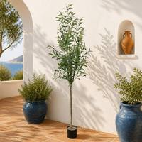 Künstlicher Olivenbaum mit Schwarzen Oliven im Topf für Innenraumdekoration Realistischer Künstlicher Grüner Baum