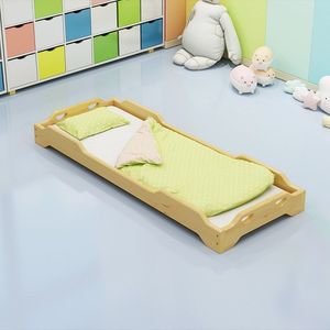 Cama infantil de madera maciza de pino, diseño rústico para dormitorio infantil, tamaño y color personalizables - Product Image 4