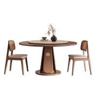 Ensemble table et chaises de salle à manger modernes en bois massif, dossier capitonné en cuir, convertible, écologique, extensible, inclinable, pour hôtel