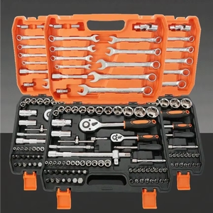Set Perkakas Reparasi Mobil 82-Piece, Multifungsi, Baja Krom Vanadium, Soket Kunci Pas 1/2 Drive, Busi - Product Image 1
