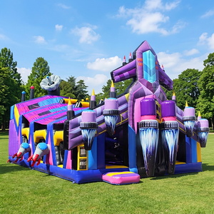 Winsun carreras de obstáculos inflables comerciales gigante Springkussen Glijbaan Material de PVC gorila rebotando Castillo tobogán Combo Luna - Product Image 1