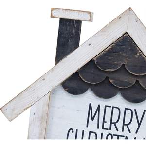 PARISLOFT Feliz Navidad Casa de Madera Decoración de Mesa, Rústica Granja Independiente Adornos de Navidad, Decoraciones de Fiesta de Navidad - Product Image 5