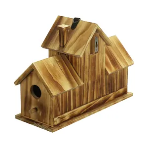 Деревянный домик для птиц, с 4 отверстиями