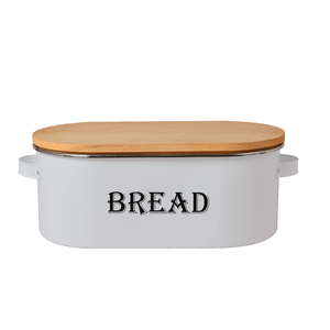 Metal Kitchen food box storage bread bin LFGB lunch box kitchen corner bread bin with bamboo lid