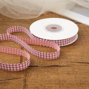 Ruban à carreaux festonnés de haute qualité, frais et de 1 cm de large, pour emballage cadeau, 10 yards/rouleau - Product Image 6