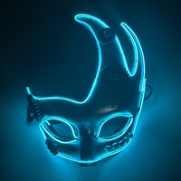 Masque de fantaisie d'Halloween 2024, masque effrayant à LED lumineux, costume de mascarade, fête cosplay, carnaval, masque de pirate informatique pour adultes et enfants