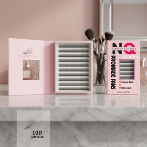 Extensions de cils individuelles en volume, en cheveux synthétiques de haute qualité, fabriquées à la main, naturelles, longues, en éventail, marque privée, vente en gros NQ - Product Image 1
