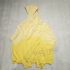 Sudadera con Capucha Amarilla para Hombre, con Cierre, Estilo Casual, con Patrón Bordado, Manga Regular, para Otoño, 100% Algodón - Product Image 3