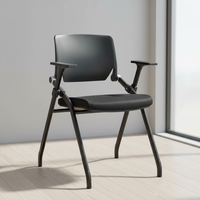 Chaise de formation moderne en plastique avec tablette intégrée, pour bureau à domicile, université, salle de classe, robuste, empilable, hauteur réglable, en maille