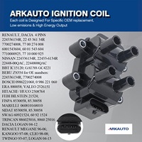 ARKAUTO Ontstekingsspoel 224336134R voor DACIA RENAULT Twingo Logan Sandero Megane Symbol Clio Dokker Kangoo 1.0 1.2 1.4 1.6