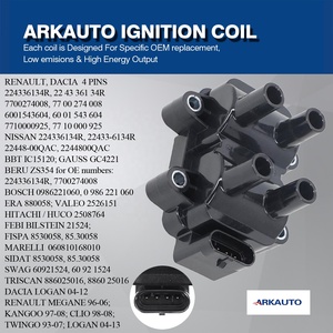 Bobine d'allumage ARKAUTO 224336134R pour <span class=keywords><strong>DACIA</strong></span> <span class=keywords><strong>RENAULT</strong></span> Twingo Logan Sandero Megane Symbol Clio <span class=keywords><strong>Dokker</strong></span> <span class=keywords><strong>Kangoo</strong></span> 1.0 1.2 1.4 1.6 - Product Image 4