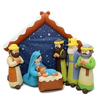 Décoration de crèche gonflable de Noël avec LED intégrées pour jardin, pelouse et fête de Noël