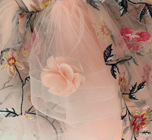 Vestido de niña de las flores de tul con bordado de encaje y espalda con abertura, vestido de fiesta para niños, vestido de cumpleaños de alta costura - Product Image 4