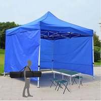 Tente pliante 3x3 imperméable, résistante aux UV et ignifuge, avec cadre en acier thermolaqué