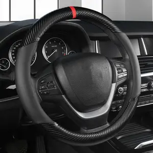 2023 Hotsale Carbon Fiber Silicone Car Steering Wheel Covers 4 Seasons Personality Fashion