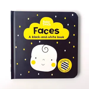 Children books english Baby faces a black and white book touch board books