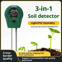 Nouveau testeur de sol trois-en-un pour fleurs et herbe, humidimètre, pH-mètre, affichage numérique, précision 0,1 pH, matériau ABS, ODM