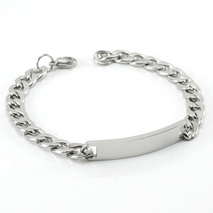Stainless Steel <b>Men</b> <b>Bracelet</b> <b>ID</b> Bar <b>Bracelet</b> Custom Engrave Logo Blank <b>Bracelet</b> - Product Image 1