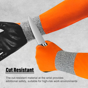 Maniche da braccio in poliestere antiabrasione da 13 Gauge con polsino resistente al taglio e impugnatura liscia in Nitrile - Product Image 4