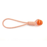 Doe Pet Durable Balle En Caoutchouc Corde Chien Jouets À Mâcher Interactif Chiot Chat Jouets Petites Dents Moyennes Nettoyage Distribution Remorqueur Guerre Jouer