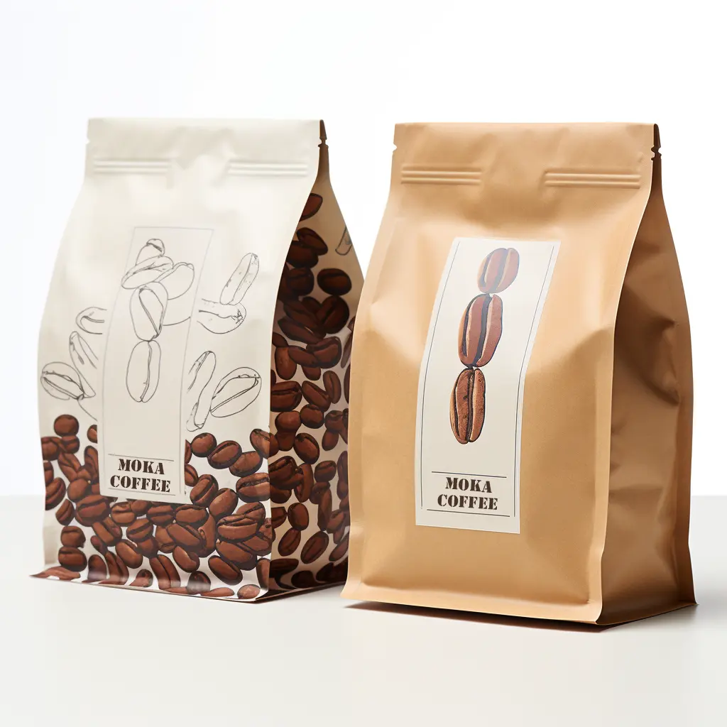 Custom Printed Transparent Matte Coffee Scrub In Bag Coffee Bags Kenya Buyers Block Bottom Coffee Tea Bags Sachets