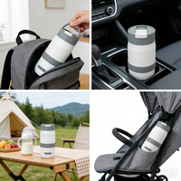 Chauffe-biberon et chauffe-lait maternel portable électrique AC/DC, isolé, sans BPA, avec poignée à débit variable pour les voyages des nourrissons