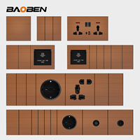 BAOBEN Panneau en acier inoxydable texturé brossé, prises EU Schuko + emplacements pour cartes : haute fréquence, adapté à la rénovation des chambres d'hôtel