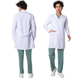 Entrega rápida, bata de laboratorio de sarga blanca, bata de médico y bata quirúrgica, conjuntos de uniformes de hospital hechos en China para dentista - Product Image 4