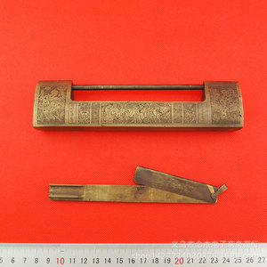 Candado de Bronce Fundido Estilo Antiguo, 18 cm de Largo, 11.5 cm de Espaciado, Cerradura Duradera para Muebles, Tipo Horizontal para Puerta - Product Image 2