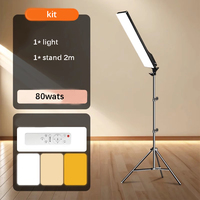 Barre lumineuse LED portable 80W avec support de 2 m pour photographie, vidéoconférence et éclairage selfie – Protection oculaire, sans scintillement