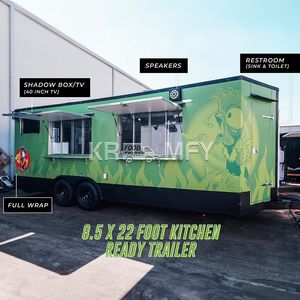 Camion de crème glacée au café 2025 entièrement équipé, remorque mobile de restauration rapide avec cuisine complète à vendre - Product Image 4