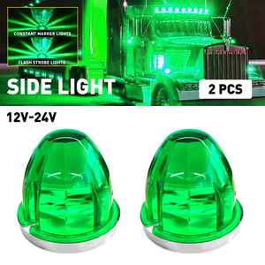 ไฟแตงโม LED 2 ชิ้น สีเขียว ไฟเลี้ยวแบบแฟลช สำหรับรถบรรทุก รถพ่วง ไฟเลี้ยวข้างทรงกลม - Product Image 6