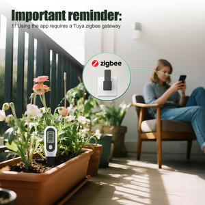 Haozee Tuya <span class=keywords><strong>Zigbee</strong></span> <span class=keywords><strong>Sensor</strong></span> de Umidade do Solo Casa Inteligente 3-em 1 Temperatura de Umidade Medidor de Luz Solar Tela/APP Controle para Plantas Potes - Product Image 3