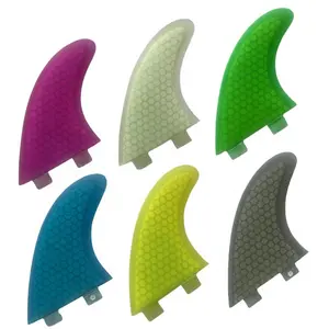 Quilhas Double Tab Surfboard Fins Glass Fiber Surf Fin Honeycomb Twin Tab Thruster G5 Tri Fin Set 3pcs