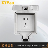 86-Type IP66 Prise ABS étanche pour l'extérieur Interrupteur étanche à la pluie Housse de protection spéciale Boîtier pour instruments électroniques pour le jardin