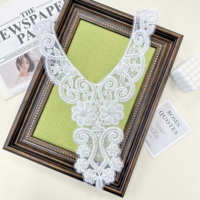 Applique de luxe brodée en maille pour encolure, col fait main, patch de dentelle florale pour robe de mariée, décoration de vêtement
