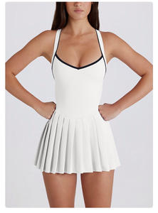 Быстросохнущая Спортивная одежда на заказ 2 в одном женская спортивная одежда для тренировок и гольфа сексуальное Плиссированное теннисное платье с шортами - Product Image 4