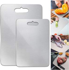 Nouvelles planches à découper à motif granulaire en acier inoxydable 304 double face ANTI-RAISSEMENT résistantes aux rayures pour la cuisine - Product Image 1