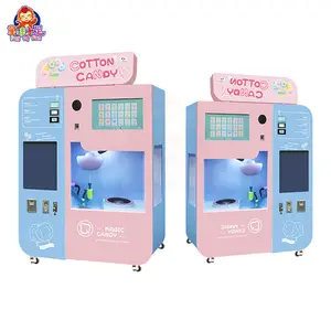 Fabrika fiyatı için yeni otomatik pamuk şekeri makinesi sihirli şeker otomasyon pamuk şeker otomatı
