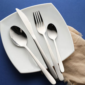 Vajilla de Diseño Minimalista con Logotipo Personalizado, Cuchillo, Tenedor y Cucharas de Calidad de Restaurante, Juego de Cubiertos Europeos <span class=keywords><strong>para</strong></span> <span class=keywords><strong>Eventos</strong></span> de Catering - Product Image 1
