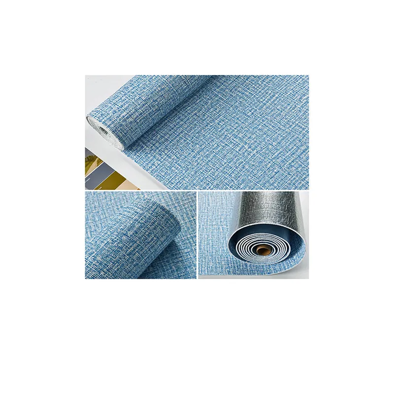 Harga Pabrik Kertas Dinding Linen Gulungan XPE Stiker Dinding Desain Populer Kertas Dinding Gulungan Berperekat
