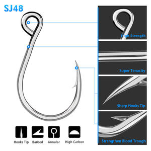 Anzuelo de Pesca Simple de Acero con Alto Contenido de Carbono, Resistente a la Corrosión, para Pesca de Peces Grandes como Lubina, Trucha, <span class=keywords><strong>Marlin</strong></span> y Carpa de Mar - Product Image 3