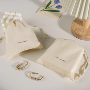 Customizable Eco Friendly Cotton Jewellery Pouch with Drawstring Logo Printed <b>Textile</b> <b>Packaging</b> for Storage Gift Bag - Product Image 3