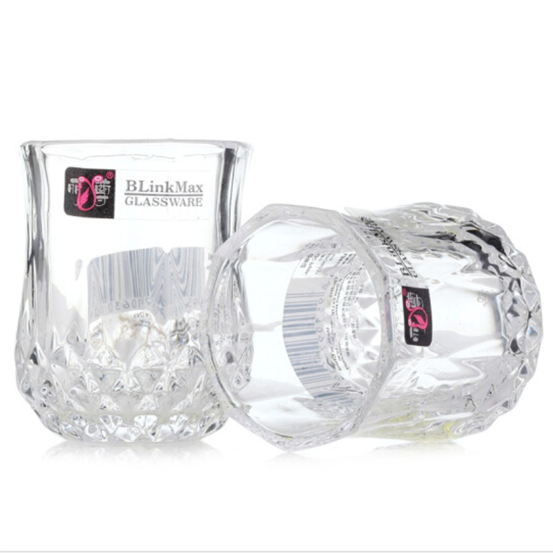 250ml 8.45oz Whiskey Shot Glass Cup Beverages Glassware Barware Brandy Vodka Tequila Diamond Star Shape Wine Spirits Tumbler